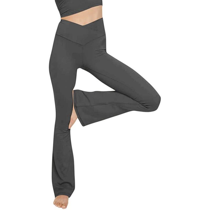 Activewear | Black Active Rib Cross Waist Yoga Pants  – Womens Activewear Activewear