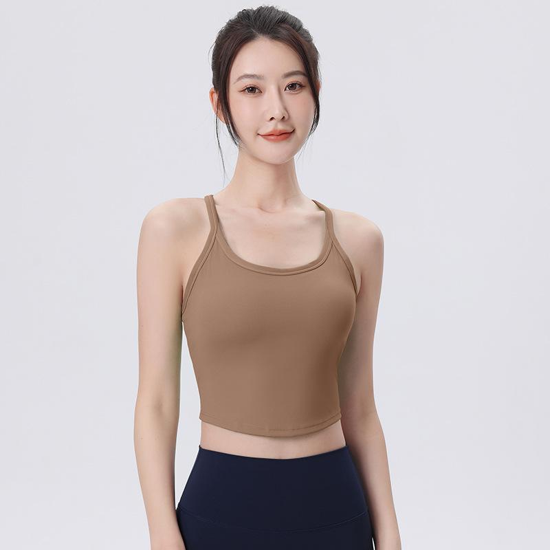 Activewear | Espresso Sculpt Strappy Gym Vest  – Womens Activewear Activewear