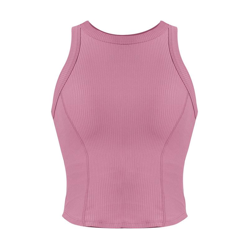 Activewear | Plt Sport Dark Mauve Jacquard Seamless Gym Vest  – Womens Activewear Activewear