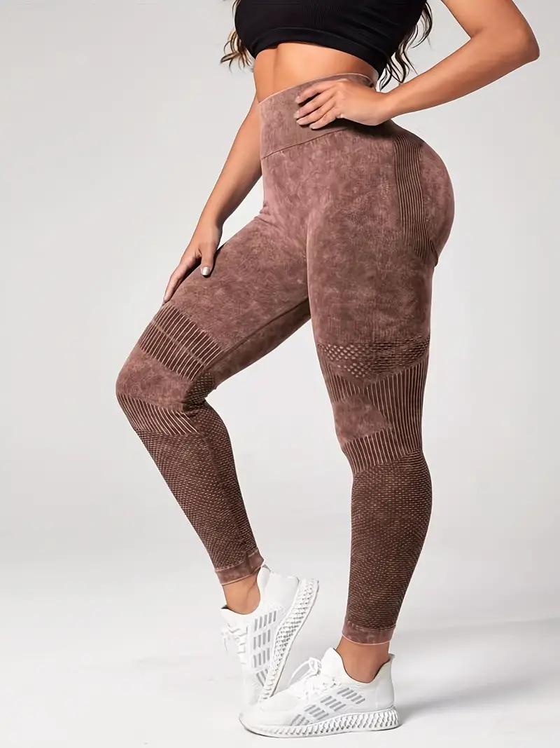 Activewear | Plt Sport Deep Brown Acid Wash Seamless Rib High Waist Gym Leggings  – Womens Activewear Activewear