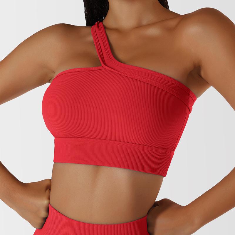 Activewear | Rust Acid Wash Seamless Rib Strap Detail Sports Bra  – Womens Activewear Activewear