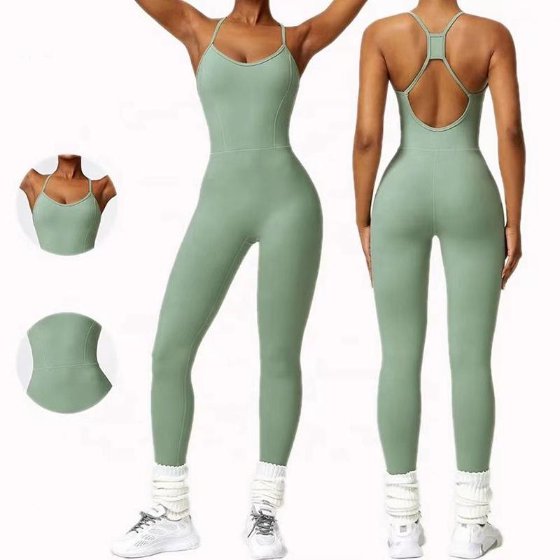 Activewear | Sea Green Active Rib Long Gym Unitard  – Womens Activewear Activewear