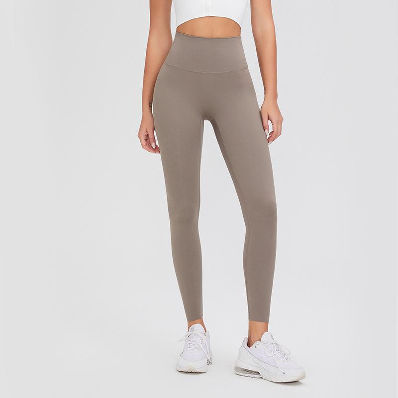 Activewear | Taupe Seamless Rib Detail Gym Leggings  – Womens Activewear Activewear