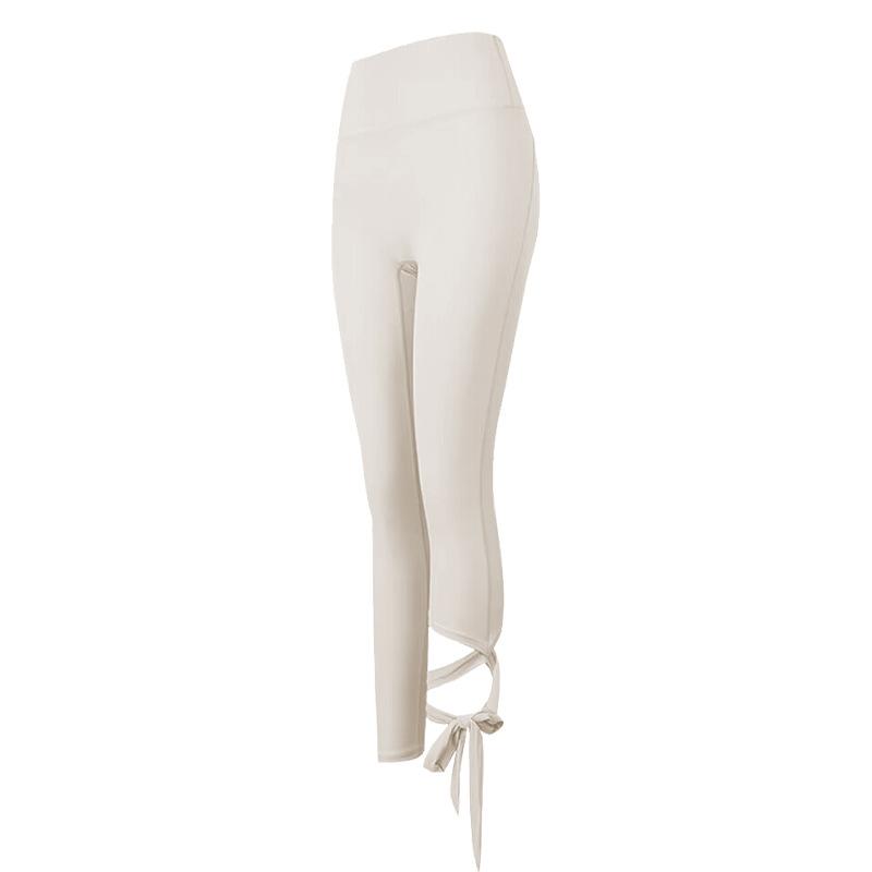 Activewear | White Sculpt Tie Hem Yoga Leggings  – Womens Activewear Activewear