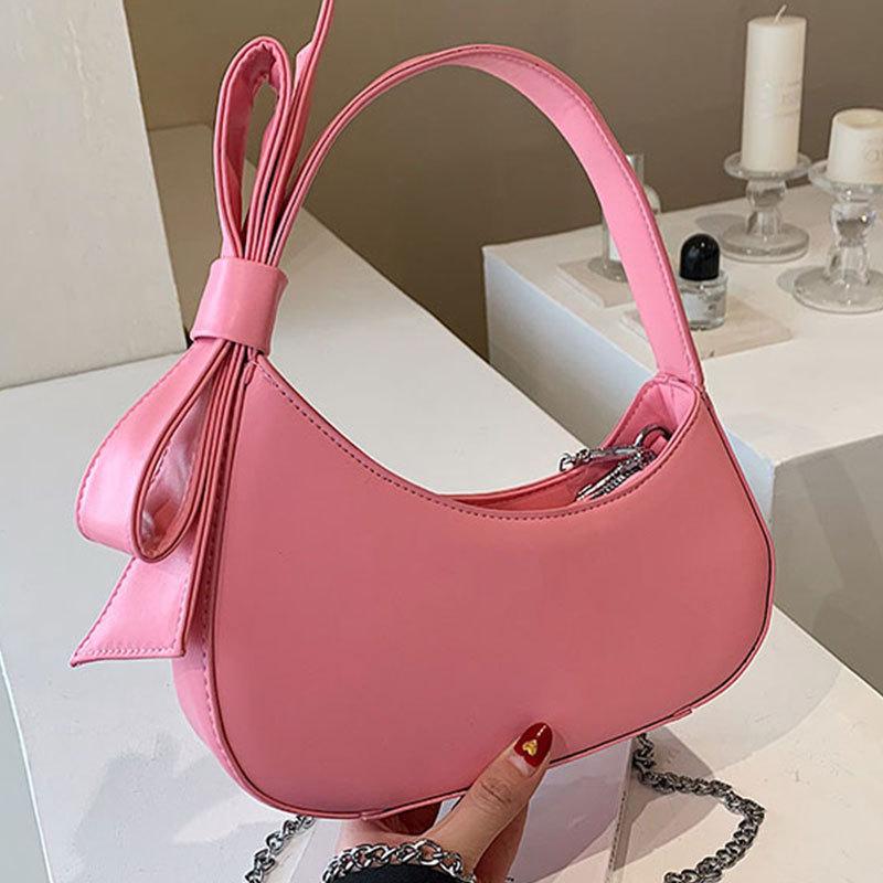 Bags | Baby Pink Pu Bow Handle Shoulder Bag  – Womens Accessories Baby Pink