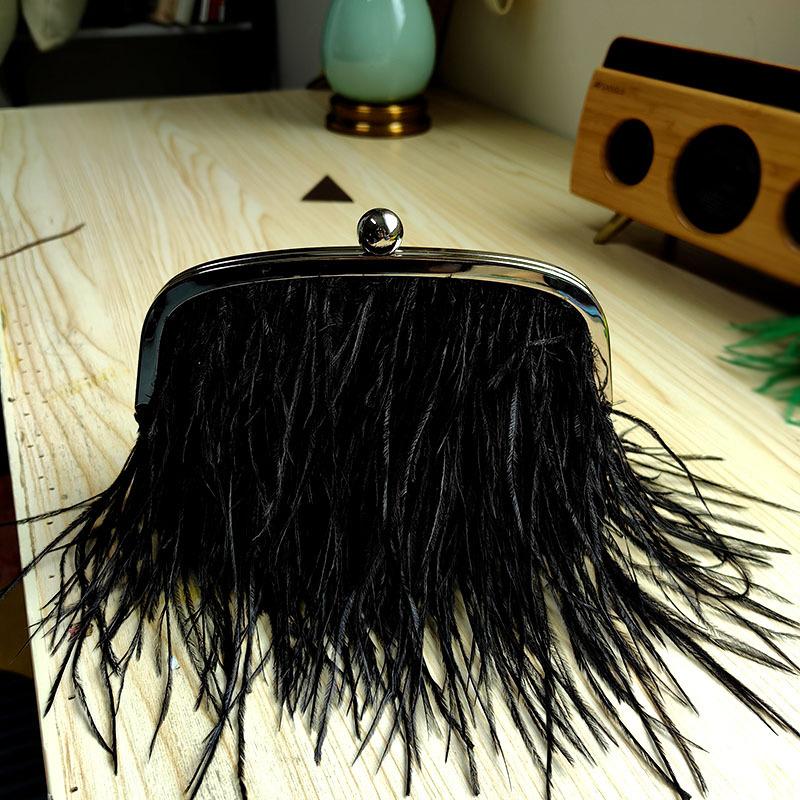 Bags | Black Feather Clutch  – Womens Accessories Bags