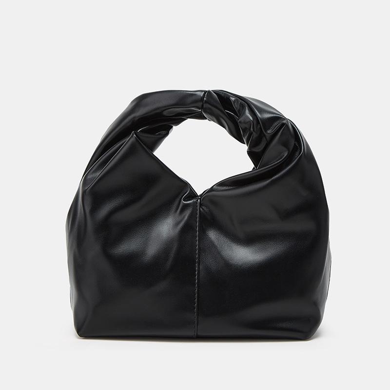 Bags | Black Pu Round Mini Grab Bag  – Womens Accessories Bags