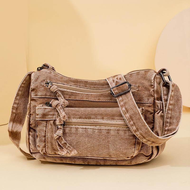 Bags | Brown Washed Denim Utility Mini Shoulder Bag  – Womens Accessories Bags