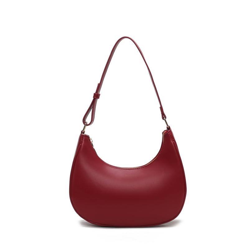 Bags | Cherry Red Curved Pu Shoulder Bag  – Womens Accessories Bags