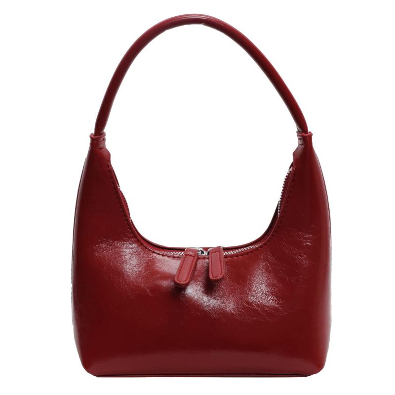 Bags | Cherry Red Pu Curved Shoulder Bag  – Womens Accessories Bags