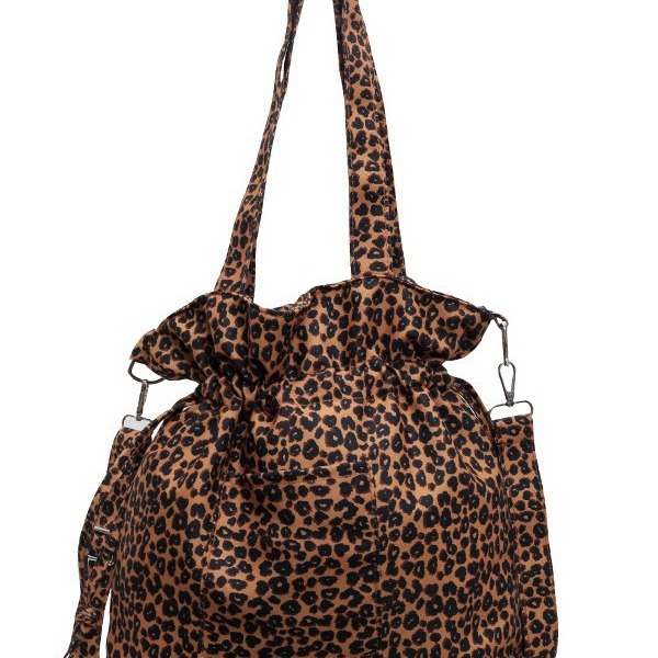 Bags | Leopard Print Nylon Padded Tube Handle Tote Bag  – Womens Accessories Bags