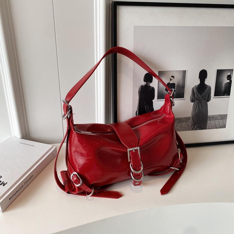 Bags | Red Buckle Shoulder Bag  – Womens Accessories Bags