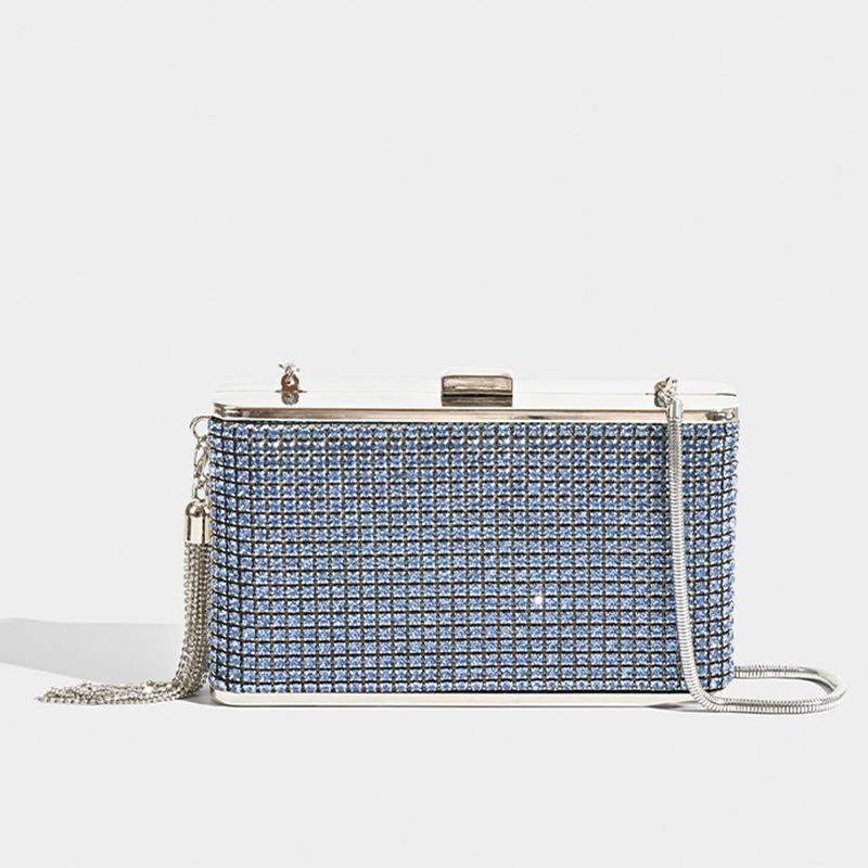 Bags | Silver Diamante Box Clutch  – Womens Accessories Bags