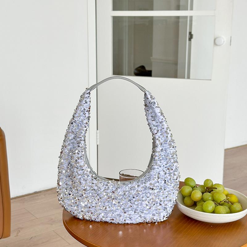 Bags | Silver Flower Sequin Handbag  – Womens Accessories Bags