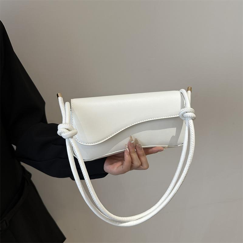 Bags | White Pu Flap Over Baguette Shoulder Bag  – Womens Accessories Bags