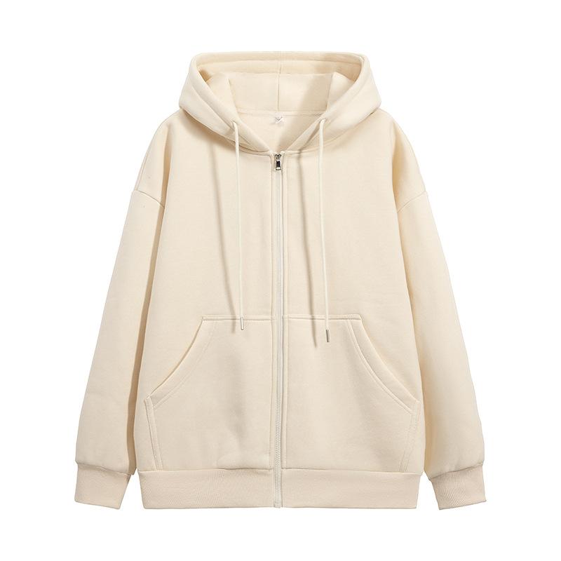 Co-Ords | Cream Oversized Hooded Zip Up Sweatshirt  – Womens Clothing Co-Ords