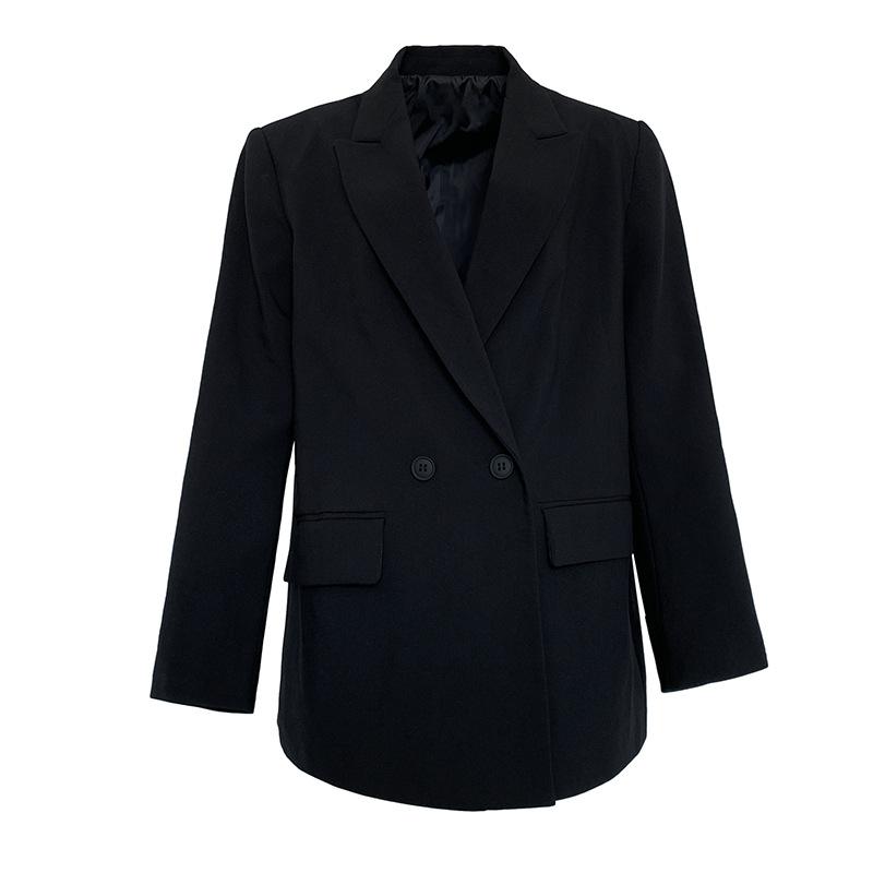 Coats & Jackets | Black Double Pocket Detail Double Breasted Blazer  – Womens Clothing Black