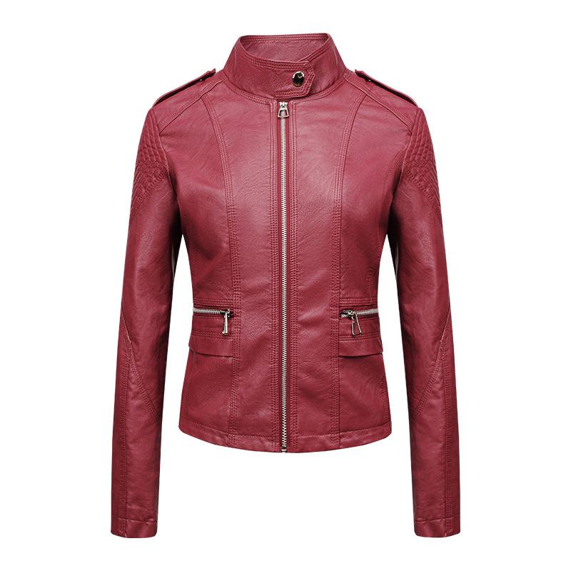 Coats & Jackets | Cherry Red Faux Leather Longline Zip Up Jacket  – Womens Clothing Cherry Red