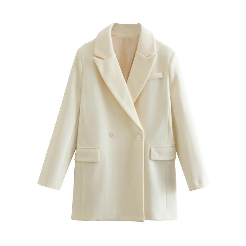 Coats & Jackets | Cream Textured Oversized Drop Shoulder Blazer  – Womens Clothing Coats & Jackets