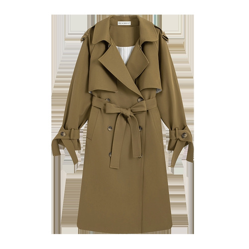 Coats & Jackets | Khaki Hooded Oversized Woven Trench Coat  – Womens Clothing Coats & Jackets