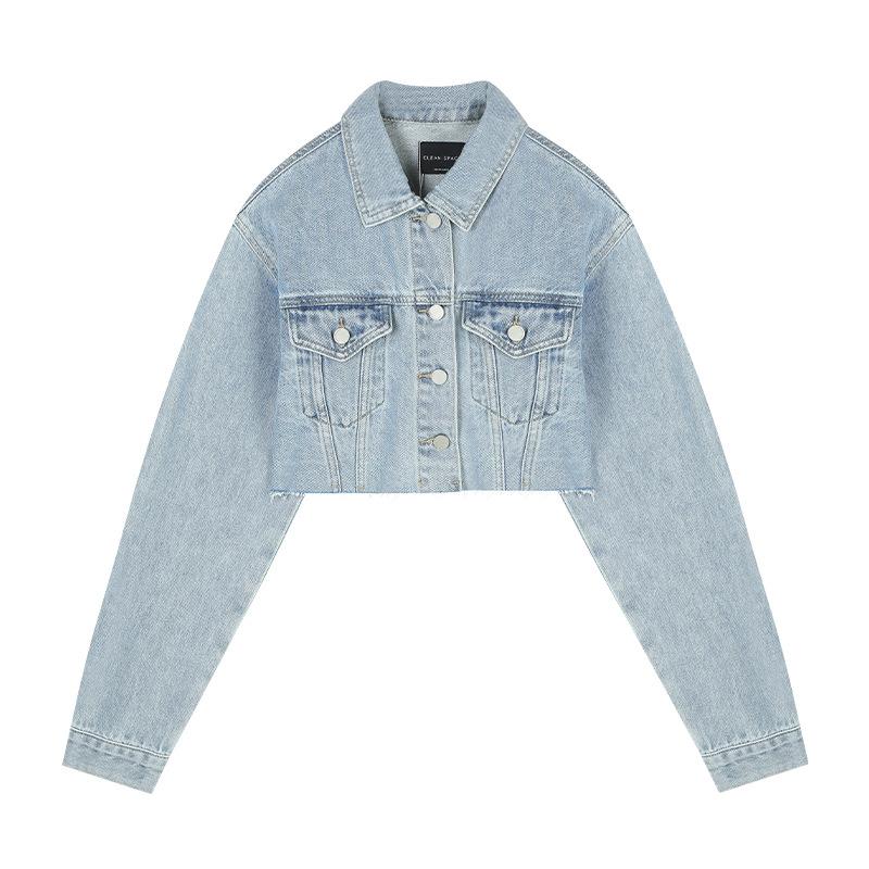 Coats & Jackets | Light Blue Pocket Detail Cropped Denim Jacket  – Womens Clothing Coats & Jackets