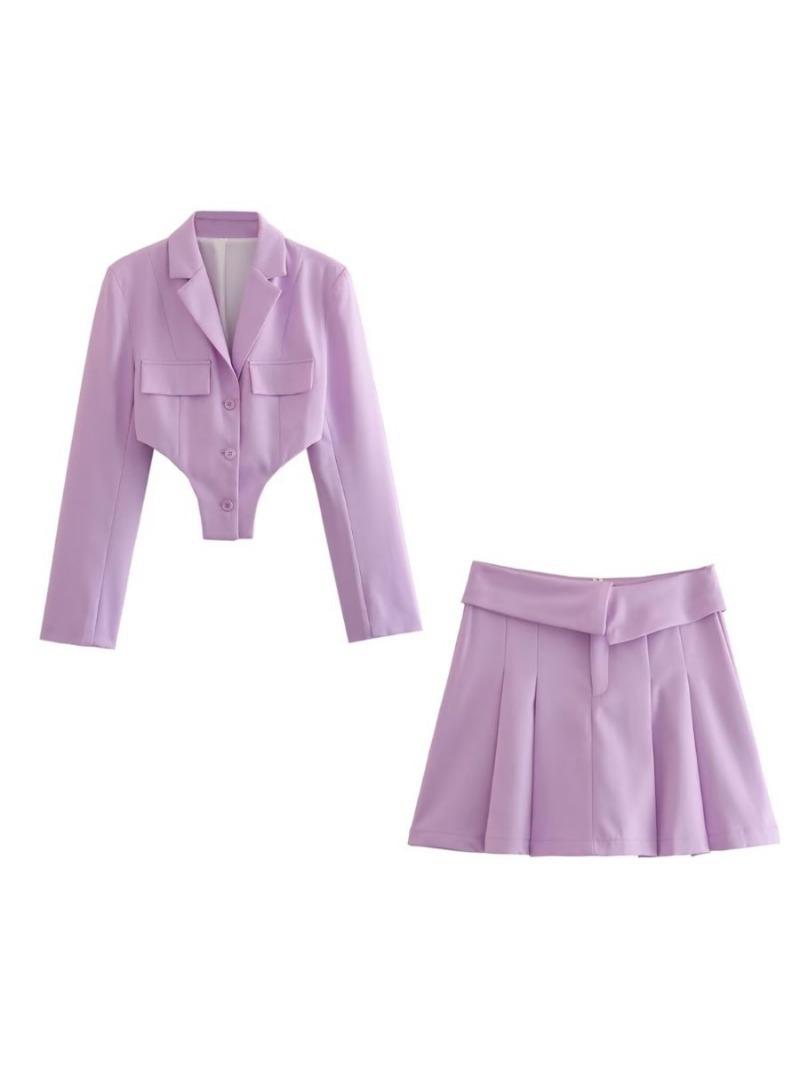 Coats & Jackets | Lilac Pocket Detail Super Cropped Blazer  – Womens Clothing Coats & Jackets