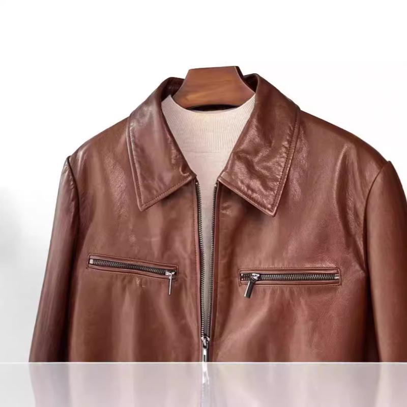 Coats & Jackets | Washed Brown Faux Leather Zip Detail Longline Jacket  – Womens Clothing Coats & Jackets