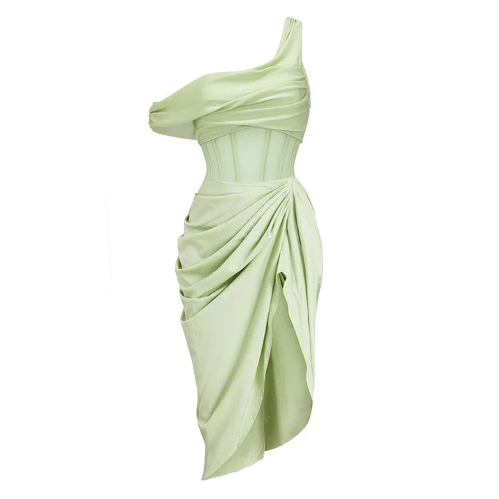 Dresses | Plus Sage Green Underwire Detail Draped Midi Dress  – Womens Clothing Dresses