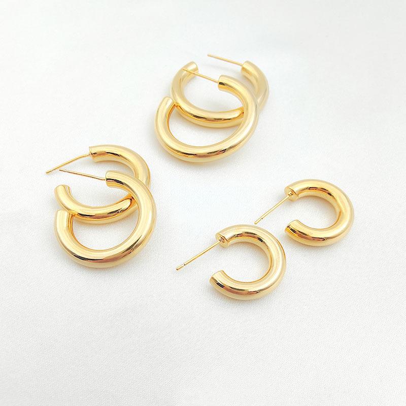 Earrings | Real Gold Plated Tubular Hoop Earrings  – Womens Accessories Earrings