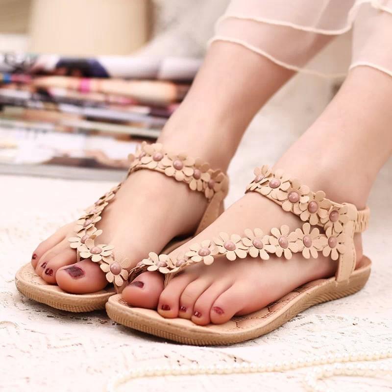 Flats | Natural Real Leather Woven Strap Detail Flat Sandals  – Womens Flats Flats