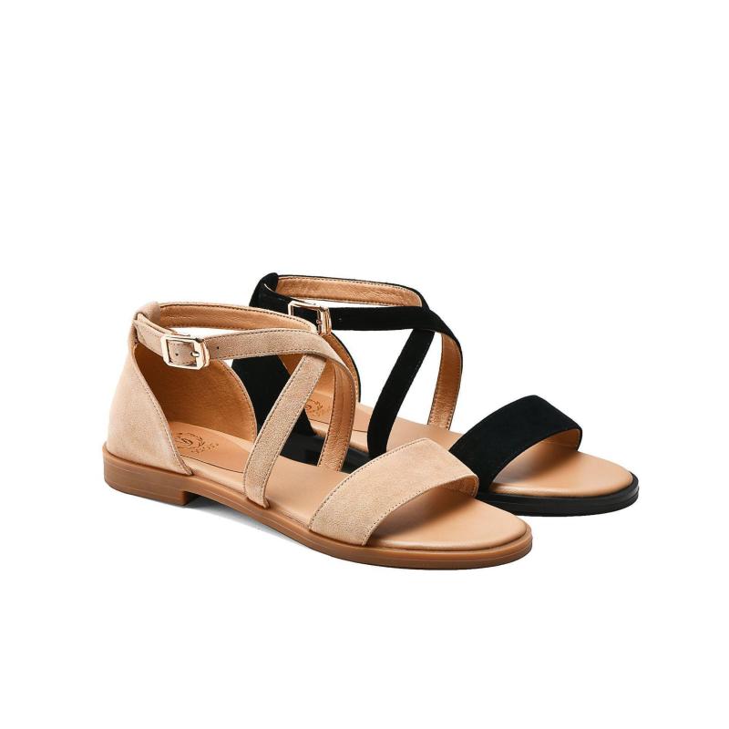 Flats | Tan Basic Leather Sandal  – Womens Flats Flats