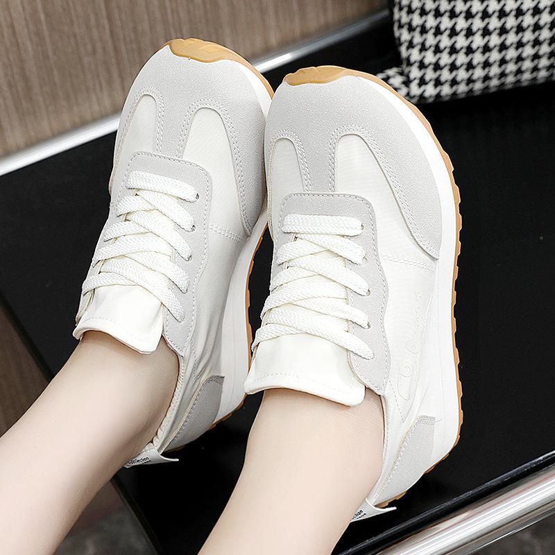 Flats | White Chunky Contrast Angled Sole Trainers  – Womens Flats Flats