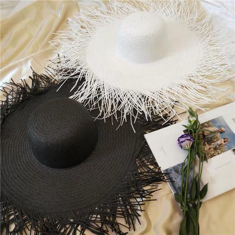 Hats | Black Frayed Sun Hat  – Womens Accessories Black