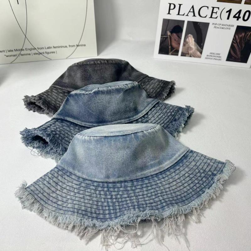 Hats | Blue Frayed Edge Denim Bucket Hat  – Womens Accessories Blue