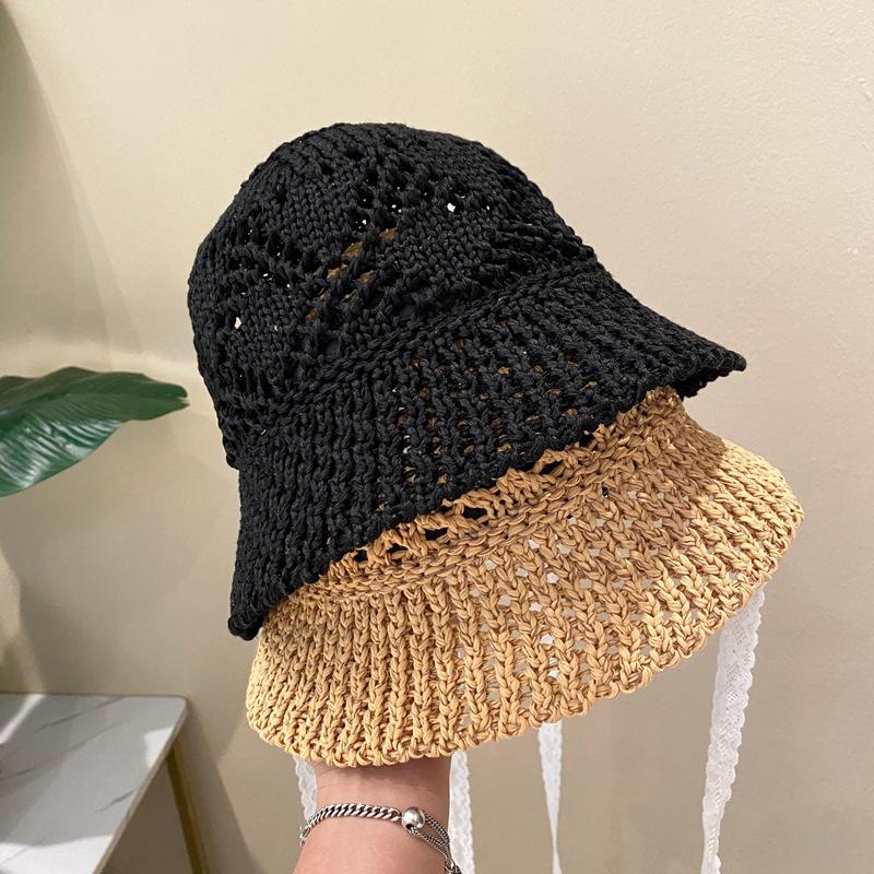 Hats | Natural Raffia Cut Out Bucket Hat  – Womens Accessories Hats