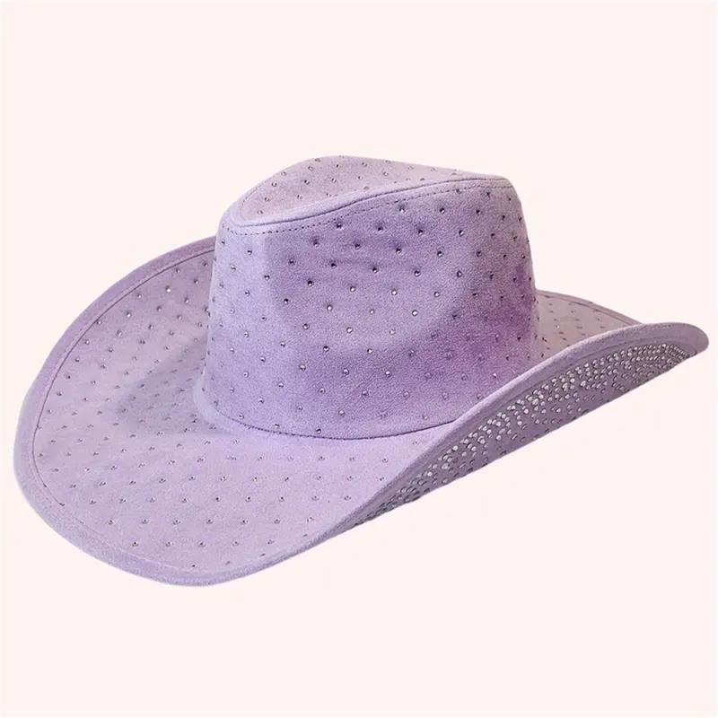 Hats | Purple Diamante Western Hat  – Womens Accessories Hats