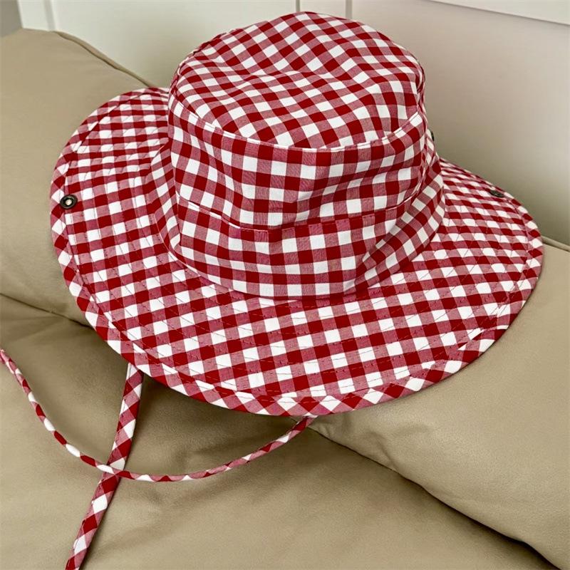 Hats | Yellow Gingham Toggle Bucket Hat  – Womens Accessories Hats