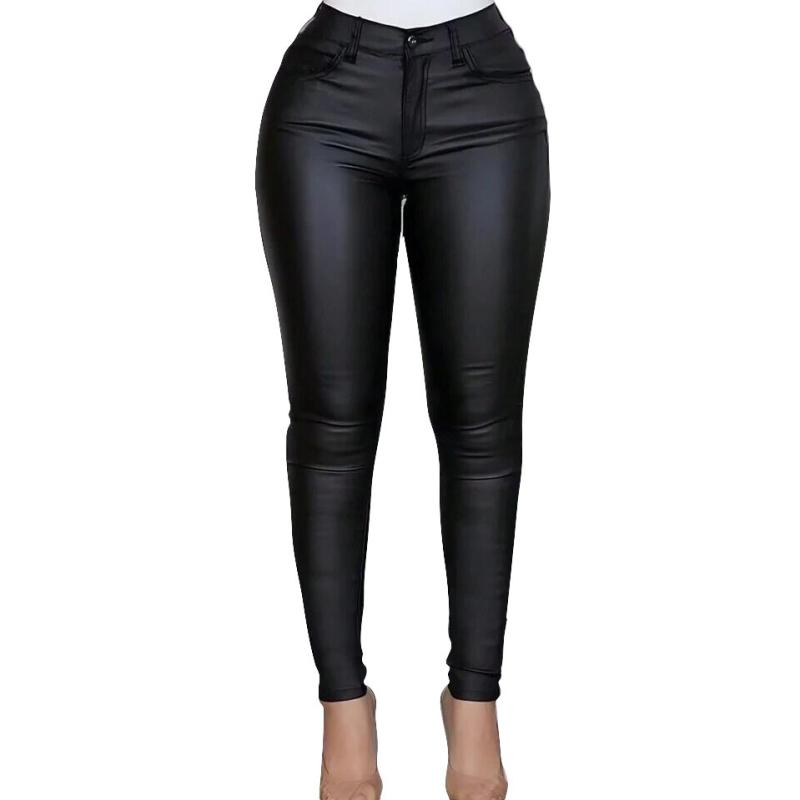 Jeans | Coated Black Disco Skinny Jeans  – Womens Clothing Black