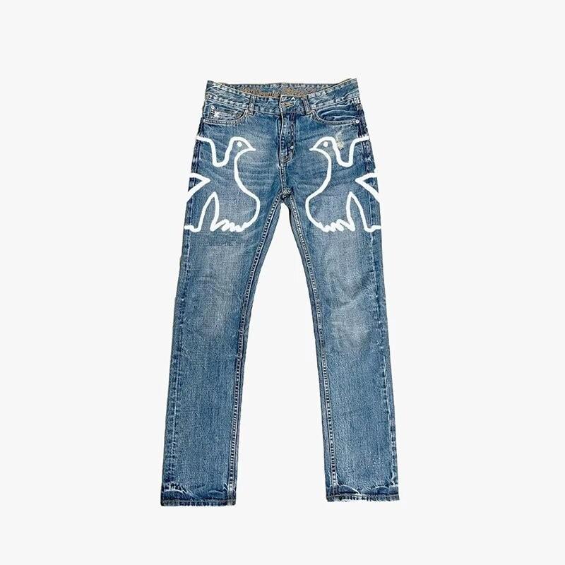 Jeans | Light Blue Ribbon Detail Laser Print Jeans  – Womens Clothing Jeans