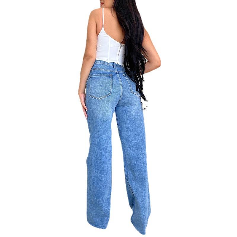 Jeans | Petite Indigo Blue Wash Rigid Low Rise Straight Leg Jeans  – Womens Clothing Indigo Blue Wash