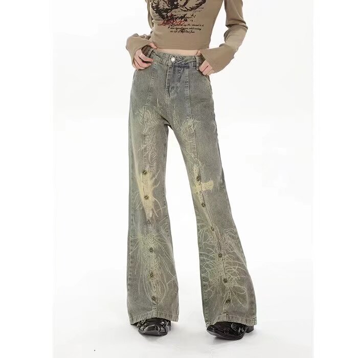 Jeans | Tall Vintage Wash Lace Up Detail High Waist Straight Leg Jeans  – Womens Clothing Jeans