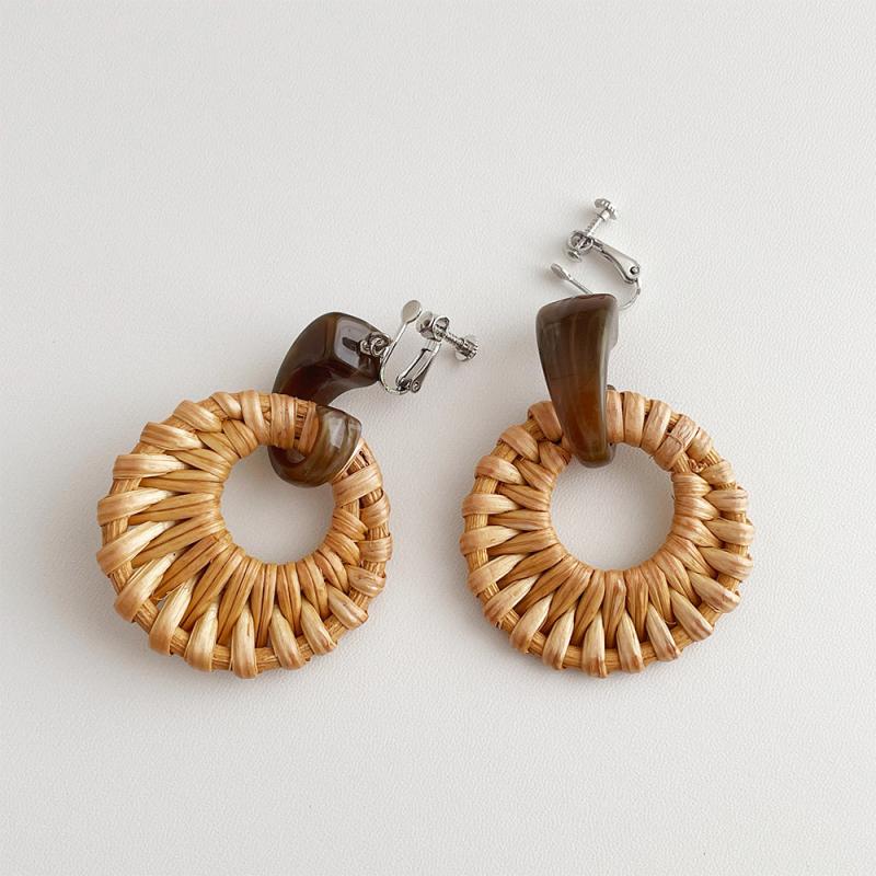 Jewellery | Gold Raffia Oval Statement Earrings  – Womens Accessories Earrings