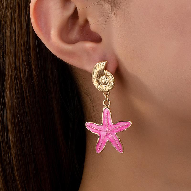 Jewellery | Lime Pearl & Starfish Swirl Statement Earrings  – Womens Accessories Earrings