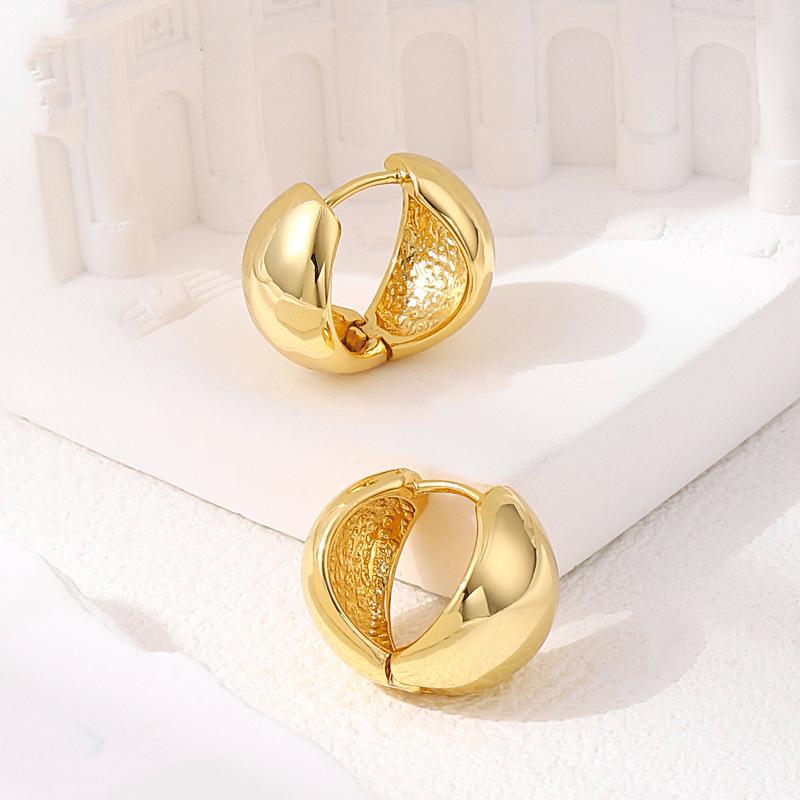 Jewellery | Real Gold Plated Drop Huggie Hoop Earrings  – Womens Accessories Earrings