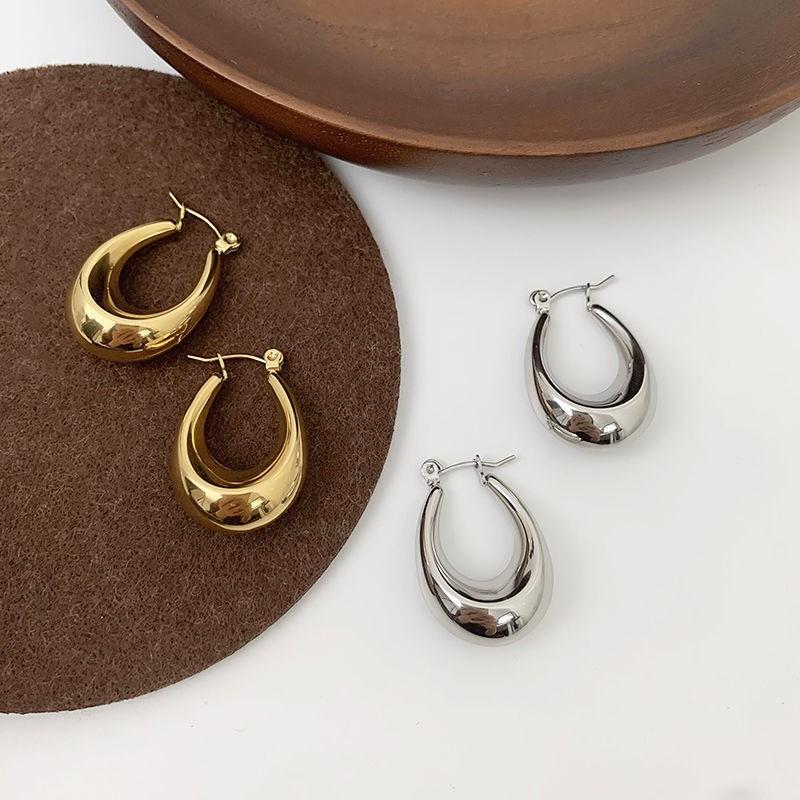 Jewellery | Real Gold Plated Thick Tubular Hoop Earrings  – Womens Accessories Earrings