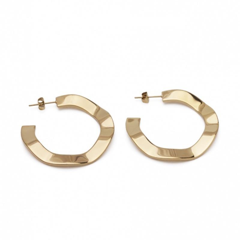 Jewellery | Silver Abstract Wave Hoop Earrings  – Womens Accessories Earrings