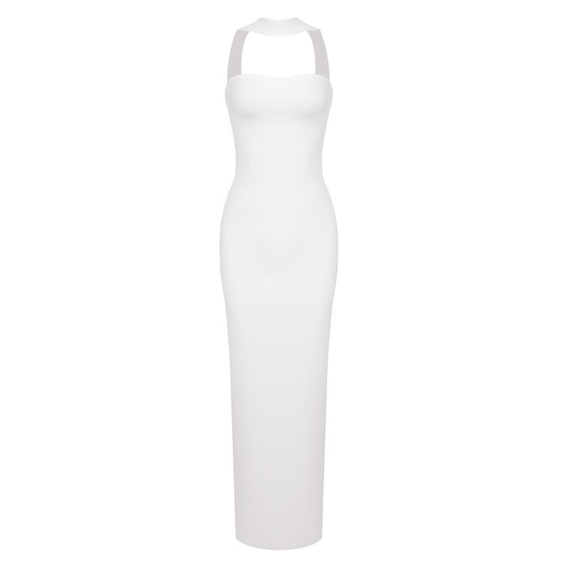 Knitwear | Cream Soft Knit Halter Tie Maxi Dress  – Womens Clothing Cream