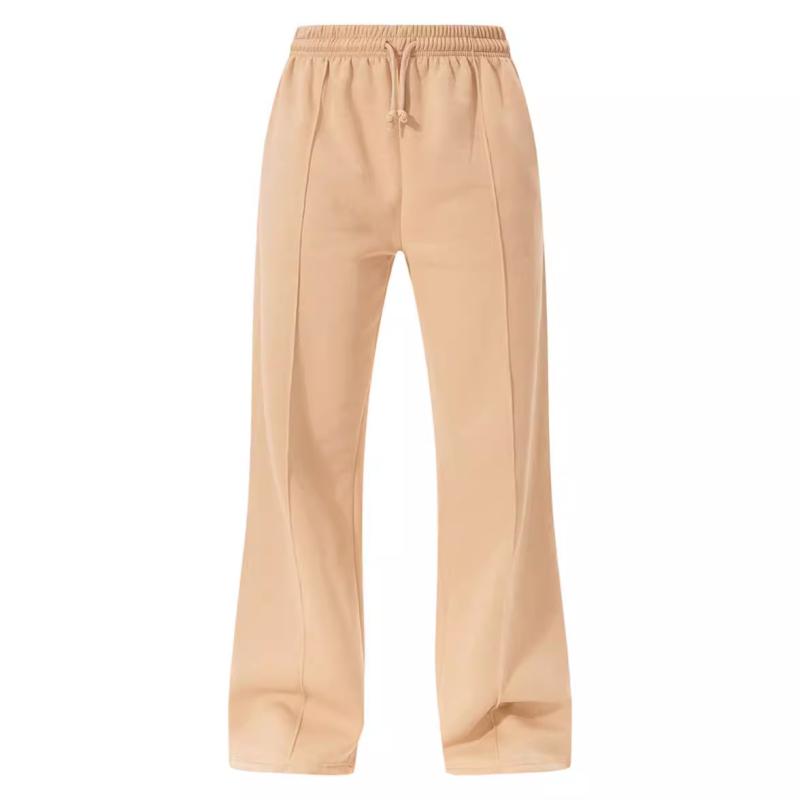 Loungewear | Beige Panelled Rib Detail Wide Leg Joggers  – Womens Clothing Beige