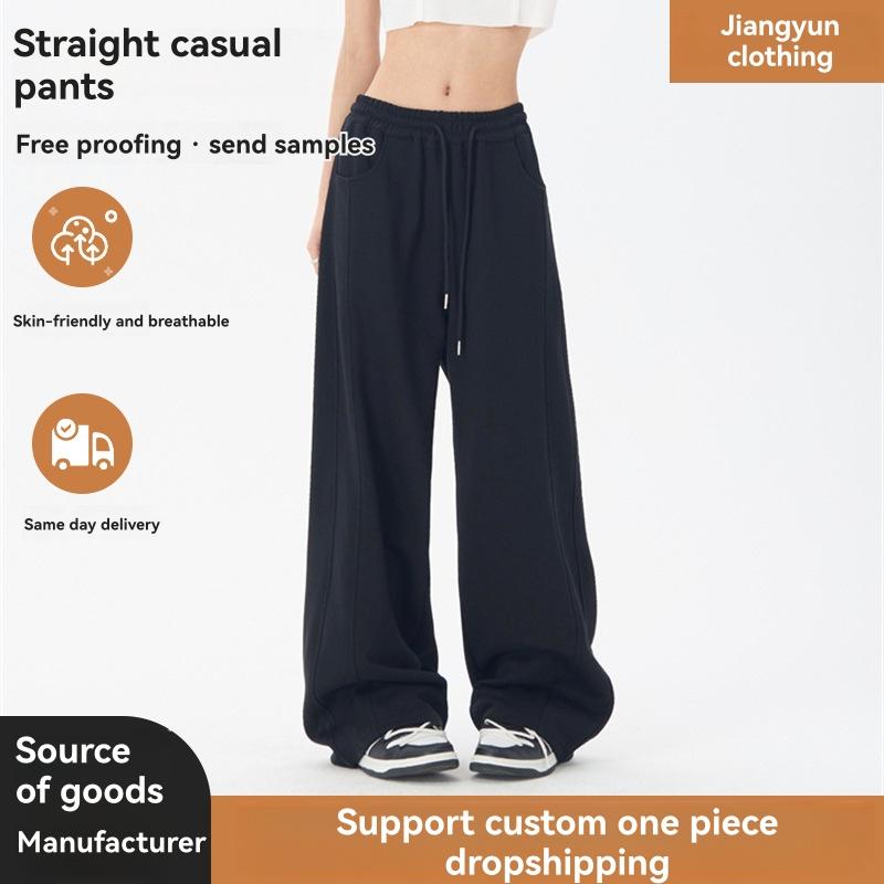 Loungewear | Black Basic Wide Leg Joggers  – Womens Clothing Black