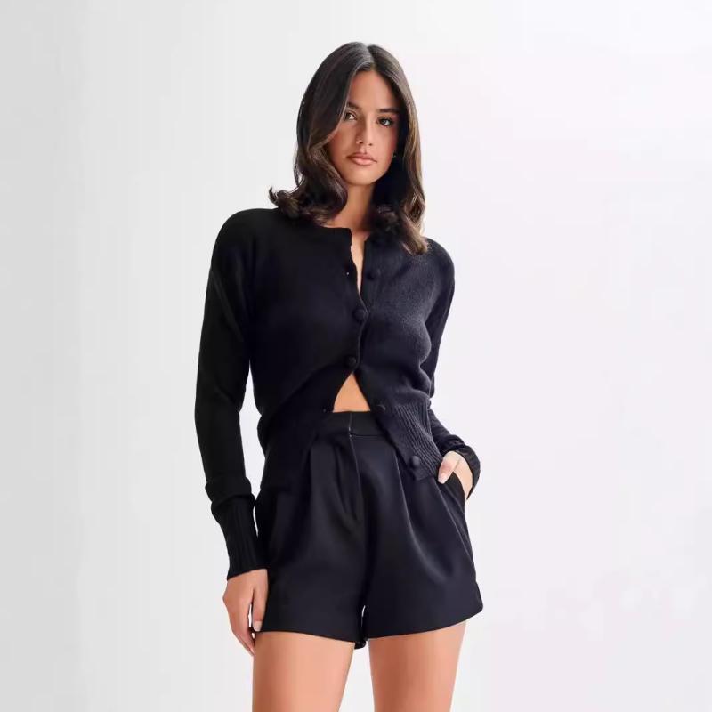 Loungewear | Black Soft Knit Button Up Bodysuit  – Womens Clothing Black